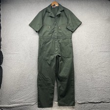Vintage Dickies Coveralls Mens 44 Reg Green Mechanic Overalls Jumpsuit Talon 70s