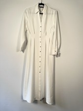ZARA White Maxi Shirt Dress with Gold Jewel Buttons – Size M – BNWT