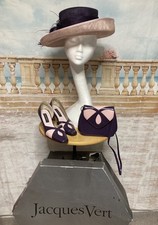 Jacques Vert Hat Shoes 6 Handbag Purple Pink Wedding Occasion Races Accessories