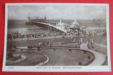 OLD SOMERSET RPPC REAL PHOTO  postcard GRAND PIER & FOUNTAIN WESTON SUPER MARE
