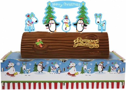 Happy snowman yule log - snowman,