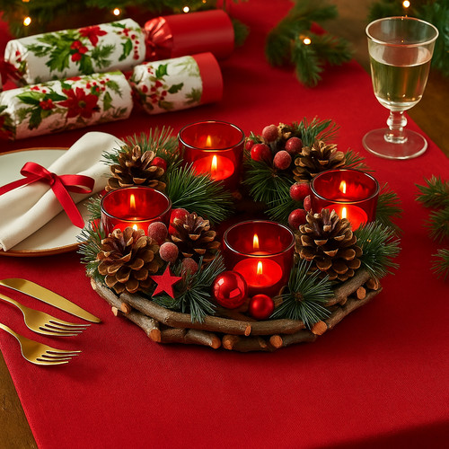 Christmas wreath centrepiece - christmas,