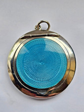 Antique silver and blue enamel