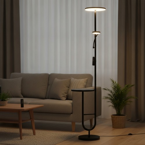 Led floor lamp with shelf - floor,
