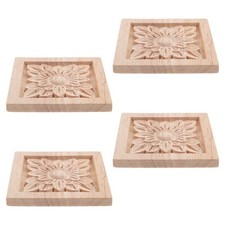 4 Pcs Wood Carving Decorative