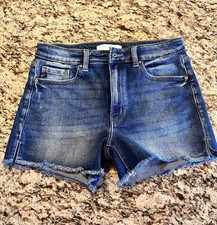 Women's Kancan Blue Denim Jean Shorts Size L