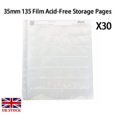 30x 35mm 135 Negative Archival Sheets Page Ring Binder B/W Film Photo Storage UK
