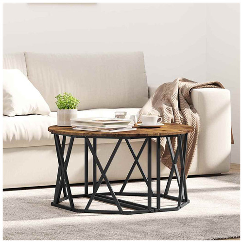 Coffee table round - , smoked