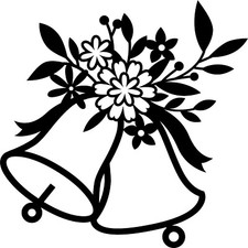 Celebration Wedding Bells Vinyl Decal Sticker for Car/Window/Wall