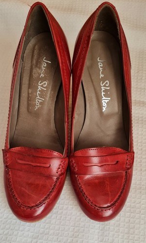 Jane shilton red leather court - jane,