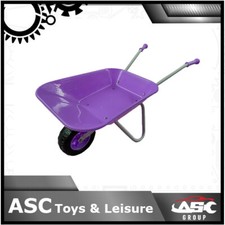 New Child Kids Metal Wheelbarrow - Purple / Silver - Toy, Play, Farm, Gardening