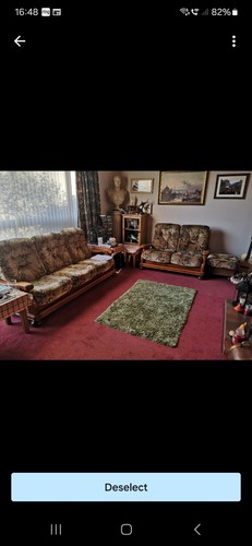 Oak three piece suite - oak,