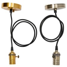 Vintage Industrial Antique Gold/Bronze Pendant Ceiling Light Fitting E27