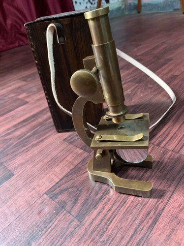 Brass microscope vintage - brass,