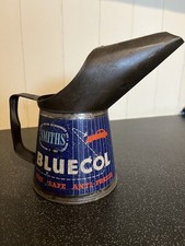 Vintage Bluecol Antifreeze Oil Can Jug Pourer Esso BP Castrol Advertising 