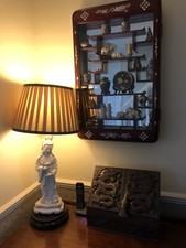 Stunning Chinese Guan Yin Lamp & Shade 