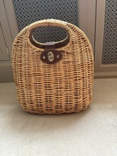 Gorgeous Vintage Unusual Natural Wicker Lined Handbag