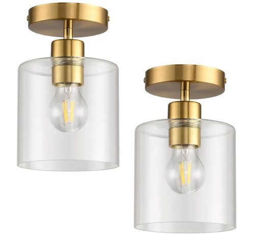 Brass semi flush - 2, pk