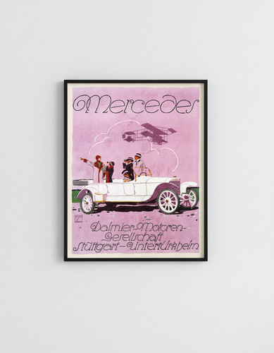 Mercedes vintage car poster - mercedes,