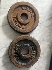 York Fitness Cast Iron Weight Plates 1.25 KG - 1 inch diameter *SET OF 2* RUSTY
