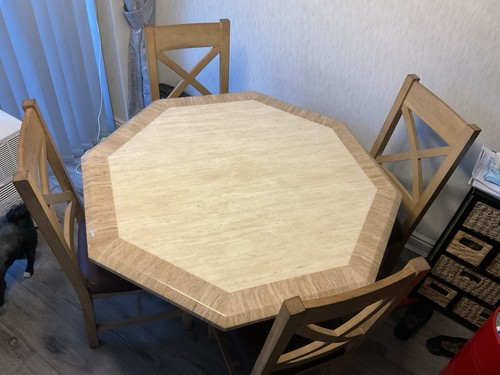 Octagonal marble table - octagonal,