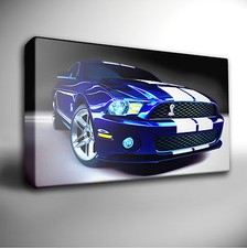 FORD SHELBY MUSTANG GT500 BLUE - CANVAS ART A1 30"x20"