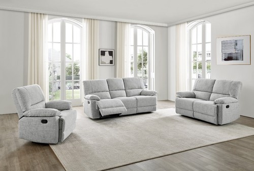 Grey fabric reclining seater - fabric,