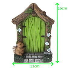 Pixie Fairy Door - Blue Green or Brown - Hang on Tree Small Secret Garden 15cm