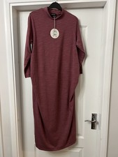 NEXT Maternity burgundy Marl 3/4 Sleeve Midi Dress Size 16 BNWT 
