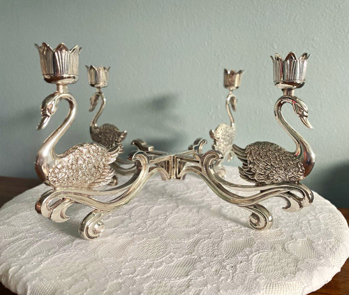 Vintage swan silver plate - swan,