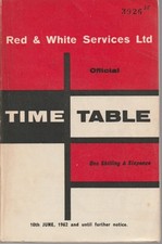 RED & WHITE BUS TIMETABLE BOOK