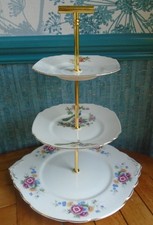 3 tier china cake stand