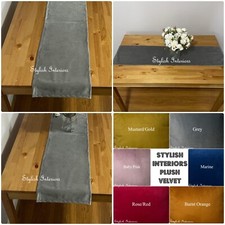 Hi-Quality Soft Plush Velvet Handmade Hemstitch Table Runner Tableware Dining