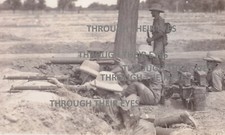 1930's Photo Border regiment soldiers Vickers machine gun India from album