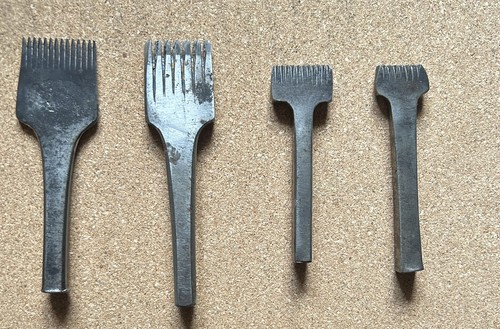 Vintage leather working tools - working,