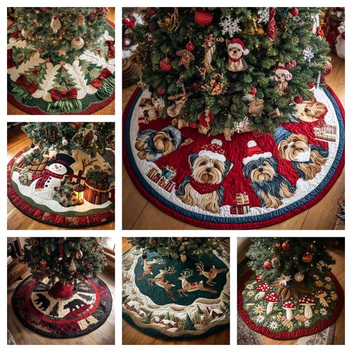 Quilted christmas tree skirt - tree,