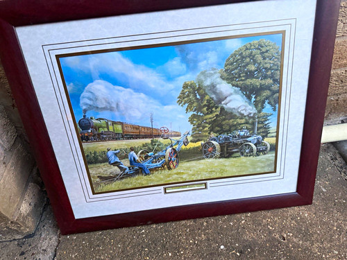 Framed landscape print steam - landscape,