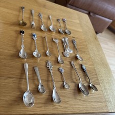 Vintage 18 Collector & Souvenir silver plate spoons fork Elkington Snips EPNS