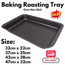 Extra Large Non-Stick Deep Baking Tray Oven Roasting Tray Cookie Cookware Dishes