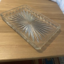Depression Glass Vanity Tray Clear. No Damage 8x12”