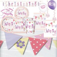 Girls Pink Christening Decorations Party Supplies Banners Balloons Tableware