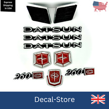 Datsun 260C Front Hood Bonnet Badge with Pillar Left Right Fender Emblems