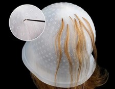 Magic Cap Hair Highlighting Cap Reusable Coloring Cap Rubber Streaking with Hook