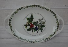 Portmeirion Holly & Ivy Serving Platter Large Oval with handles 46.5cm (18")