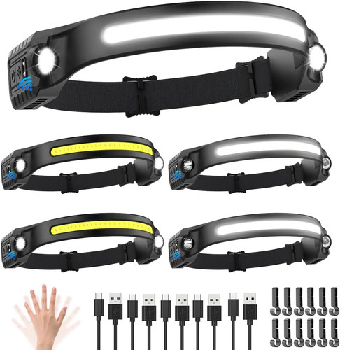 Headlamp rechargeable 5pack - headlamp,