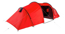 Pro Action Tunnel Camping Tent 6 Person 3 Room Polyester Fire Retardant Red USED