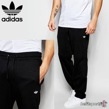 ADIDAS ORIGINALS MENS JOGGERS FLEECE SWEAT PANTS BLACK TREFOIL PANT M L XL