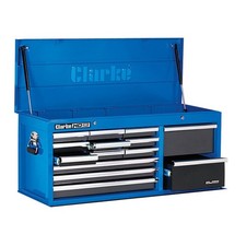 Clarke 14 Drawer Tool Cabinet Storage Chest DIY Steel Workshop Equipment Blue XL