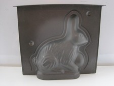 TIN 2 PIECE CHOCOLATE MOULD WITHOUT CLIPS - SITTING RABBIT - ZENKER, GERMANY
