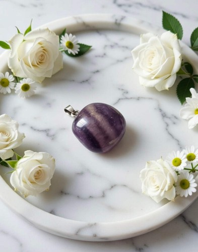 Handmade fluorite pendant - handmade,